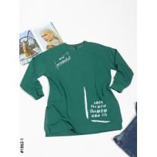 1862-1 Жіночий батнік з принтом двонитка напівбатал (3 од: S-M, M-L, L-XL)