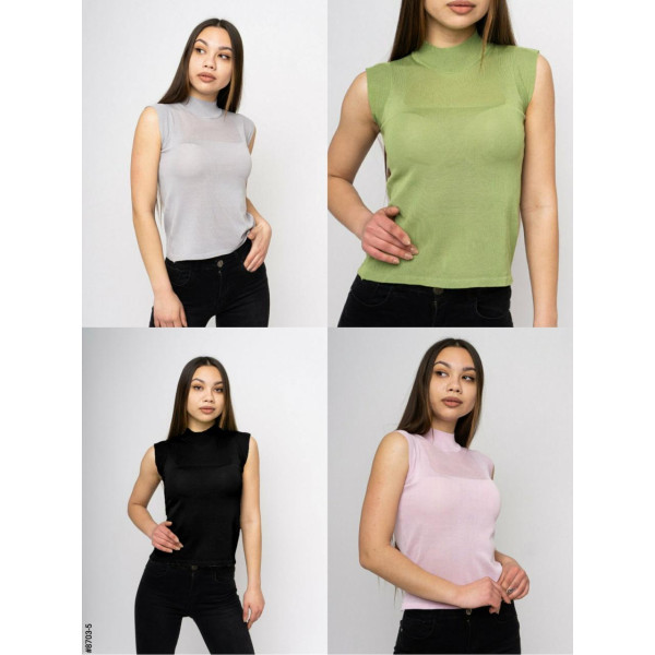 8703-37 МІКС Топ жіночий із горлом машинне в'язання норма (мікс 5 од: 42-46 <unk> універсальний)