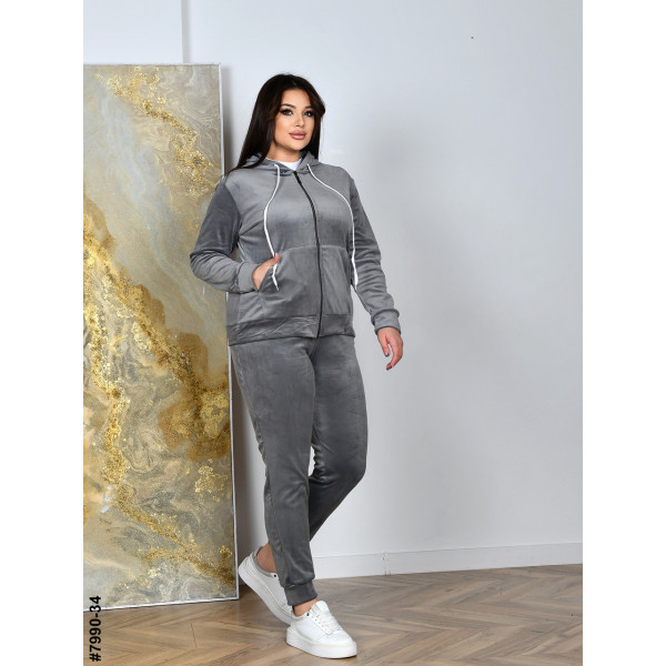 7990-34 Спортивний костюм жіночий на блискавці велюр супербатал (4 од: 54,56.58.60)