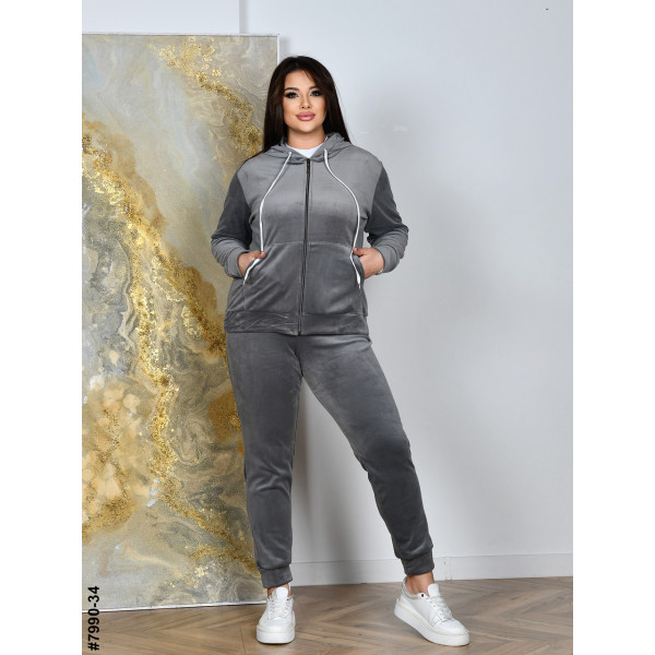 7990-34 Спортивний костюм жіночий на блискавці велюр супербатал (4 од: 54,56.58.60)