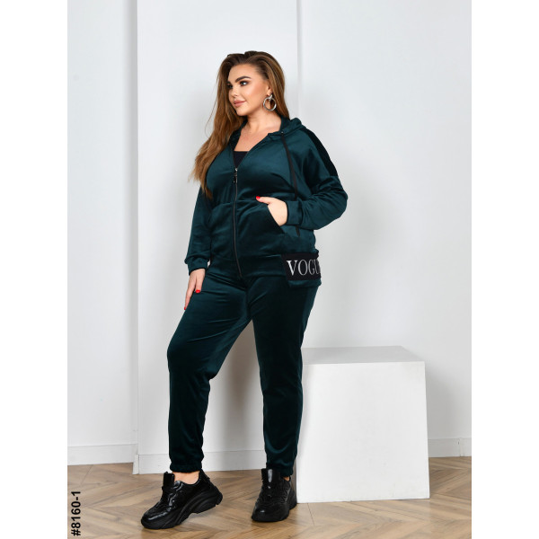 8160-1 Спортивний костюм жіночий на блискавці велюр супербатал (4 од: 54,56.58.60)