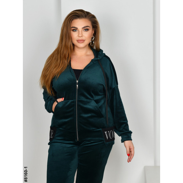 8160-1 Спортивний костюм жіночий на блискавці велюр супербатал (4 од: 54,56.58.60)
