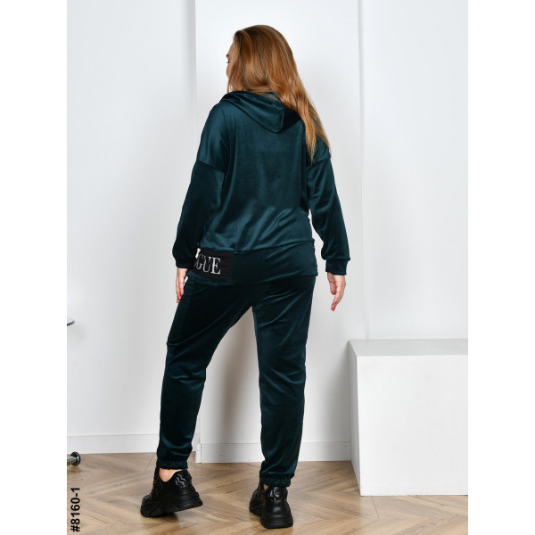 8160-1 Спортивний костюм жіночий на блискавці велюр супербатал (4 од: 54,56.58.60)