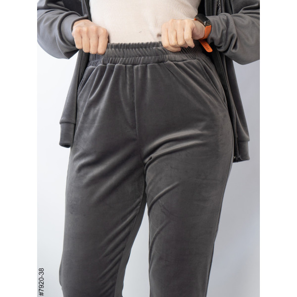 7920-38 Спортивний костюм жіночий велюр напівбатал (3 од: 48,50,52)