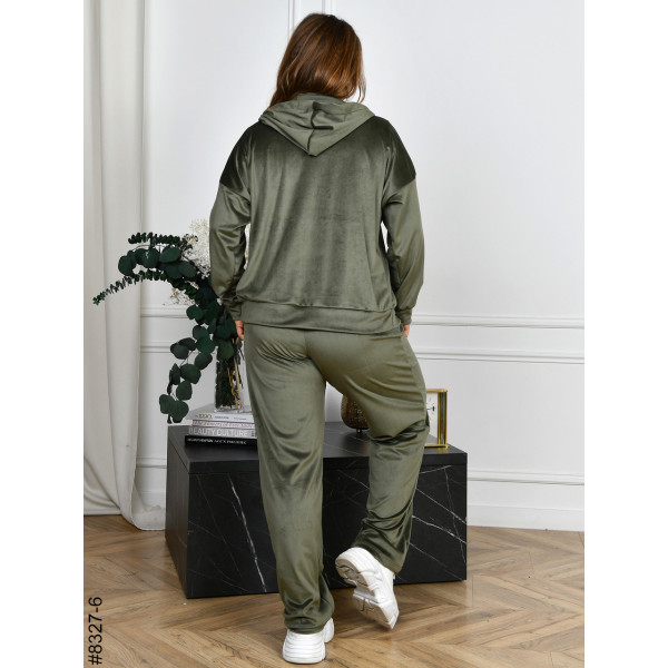 8327-6 Спортивний костюм жіночий на блискавці велюр напівбатал (4 од: 48,50,52,54)