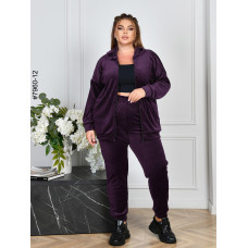 7960-12 Спортивний костюм жіночий на блискавці велюр супербатал (3 ед: 54-56,56-58,58-60)