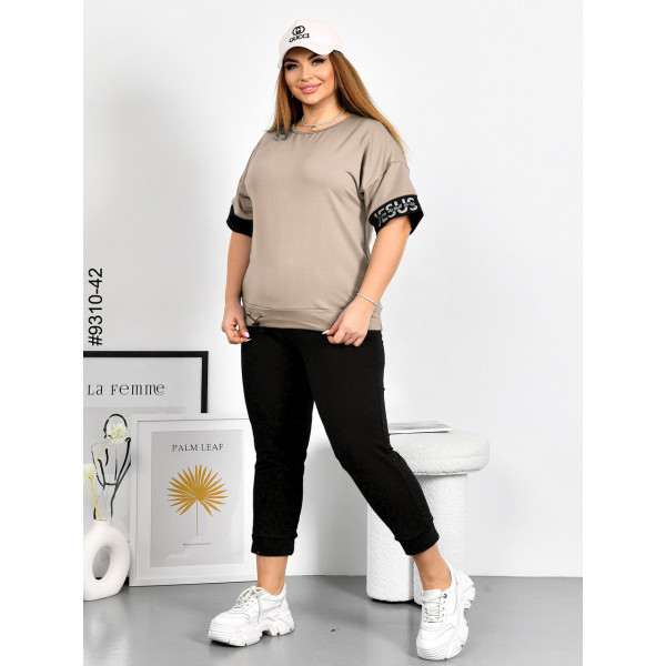 9310-42 Спортивний костюм жіночий двунитка напівбатал (4 од: 48,50,52,54)