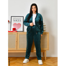 4590-2 Спортивний костюм жіночий велюр на блискавці напівбатал (3 од: 48,50,52)