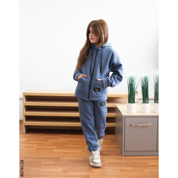 5740-28 Спортивний костюм на блискавці тринитка на флісі підліток (4 од: 36,38,40,42)