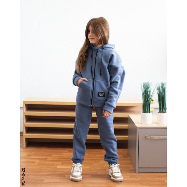 5740-28 Спортивний костюм на блискавці тринитка на флісі підліток (4 од: 36,38,40,42)