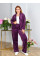 4720-11 Спортивний костюм жіночий на блискавці велюр прямі штани напівбатал (3 од: 48,50,52)