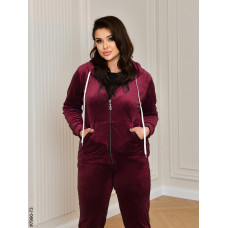 7990-73 Спортивний костюм жіночий на блискавці велюр супербатал (4 од: 54,56.58.60)