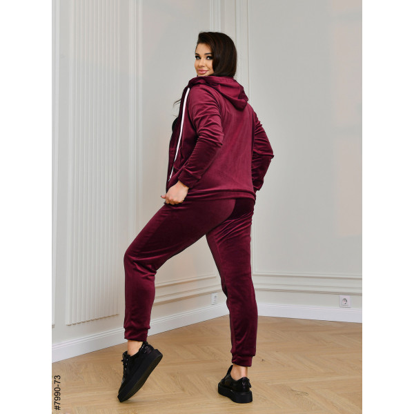7990-73 Спортивний костюм жіночий на блискавці велюр супербатал (4 од: 54,56.58.60)