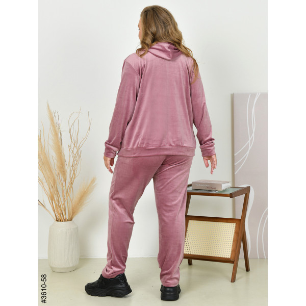 3610-58 Спортивний костюм жіночий на блискавці велюр батал (3 од: 54,56,58)