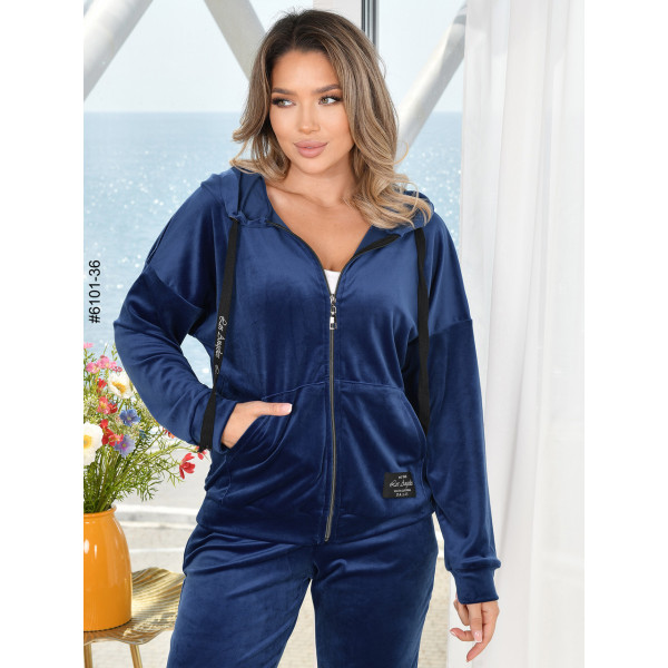 6101-36 Спортивний костюм жіночий на блискавці велюр норма (5 од: 44,46,48,50,52)