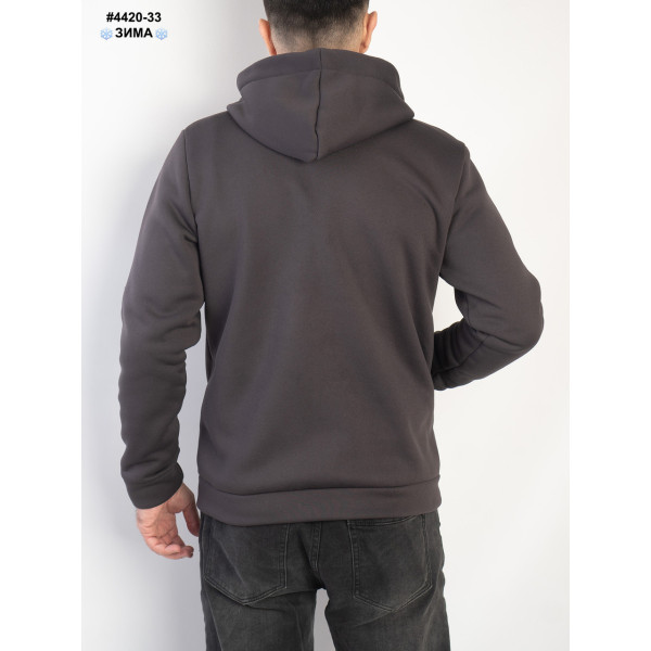 4420-33 Толстовка чоловіча на блискавці тринитка на флісі норма (5 од: 48,50,52,54,56)