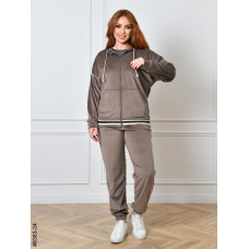 8383-24 Спортивний костюм жіночий на блискавці велюр напівбатал (4 од: 48,50,52,54)