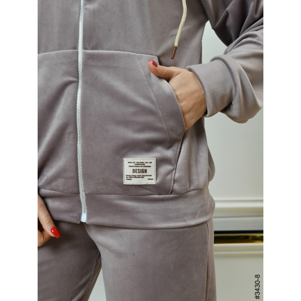 3430-8 Спортивний костюм жіночий на блискавці велюр норма (3 од: 44,46,48)