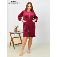 4540-14 Халат жіночий на блискавці велюр на хутрі напівбатал (3 од: 48,50,52)