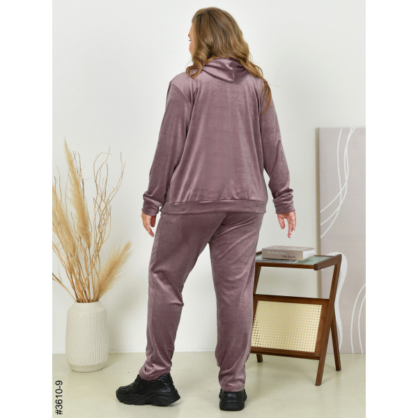 3610-9 Спортивний костюм жіночий на блискавці велюр батал (3 од: 54,56,58)