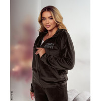 7771-49 Спортивний костюм жіночий велюр напівбатал (3 од: 48,50,52)