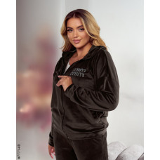 7771-49 Спортивний костюм жіночий велюр напівбатал (3 од: 48,50,52)