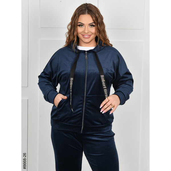 8668-26 Спортивний костюм жіночий на блискавці велюр батал (4 од: 54,56,58,60)