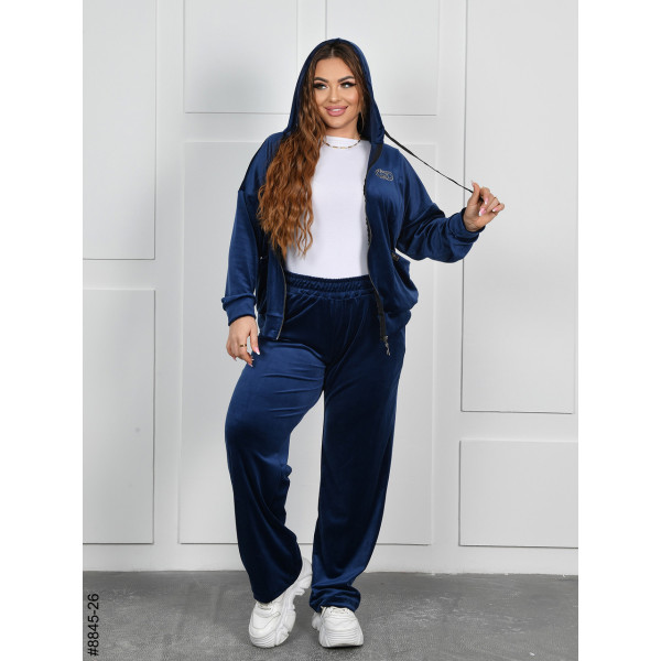 8845-26 Спортивний костюм жіночий на блискавці велюр батал (4 од: 54,56,58,60)