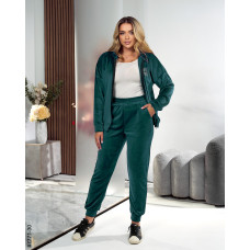 7771-30 Спортивний костюм жіночий велюр напівбатал (3 од: 48,50,52)