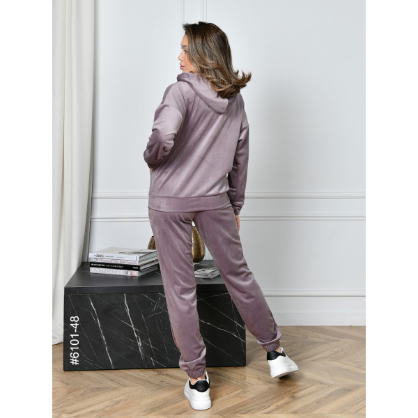 6101-48 Спортивний костюм жіночий на блискавці велюр норма (5 од: 44,46,48,50,52)