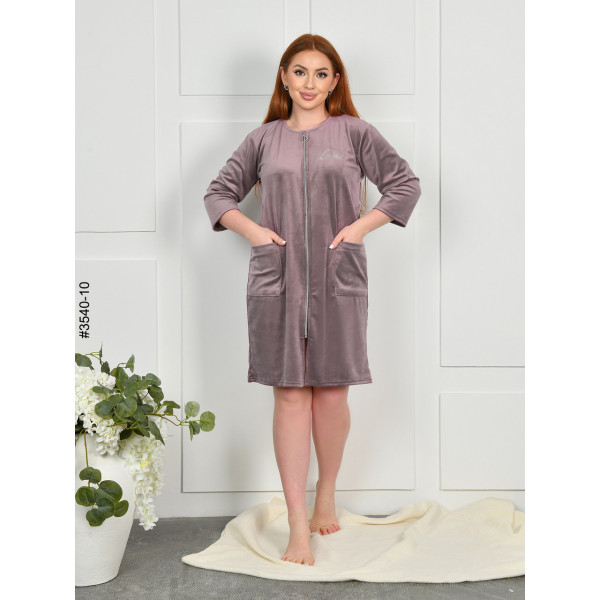 3540-10 Халат жіночий на блискавці напівбатал (3 од: 48,50,52)