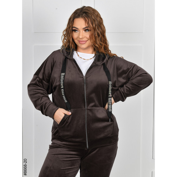8668-20 Спортивний костюм жіночий на блискавці велюр батал (4 од: 54,56,58,60)