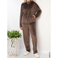 4590-20 Спортивний костюм жіночий велюр на блискавці напівбатал (3 од: 48,50,52)