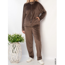 4590-20 Спортивний костюм жіночий велюр на блискавці напівбатал (3 од: 48,50,52)