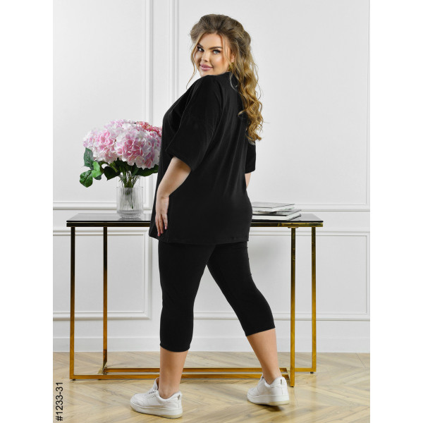 1233-31 Костюм жіночий футболка + бриджі кулір батал (3 од: 54,56,58)