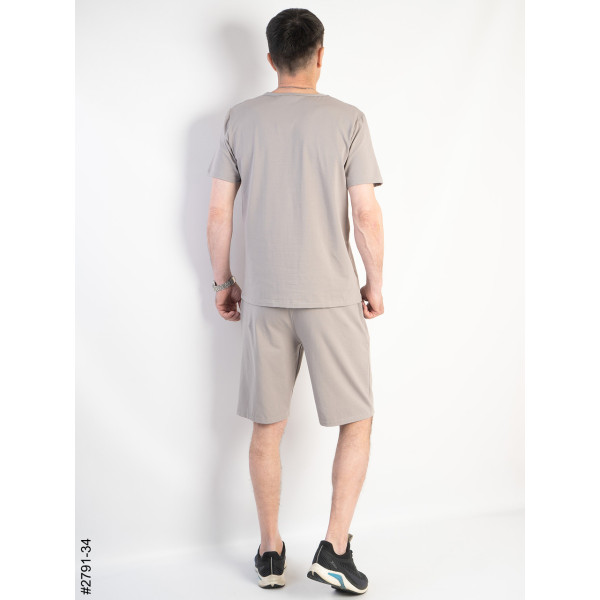 2791-34 Костюм мужской футболка и шорты турецкий хлопок норма (4 ед: 48,50,52,54)