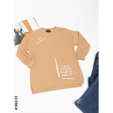 1862-23 Жіночий батнік з принтом двонитка напівбатал (3 од: S-M, M-L, L-XL)