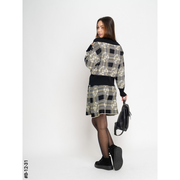 B-12-31 Костюм жіночий машинного в'язання: кардиган + спідниця норма (1 од: 44-48 ⁇ універсальний)