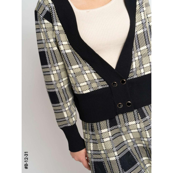 B-12-31 Костюм жіночий машинного в'язання: кардиган + спідниця норма (1 од: 44-48 ⁇ універсальний)