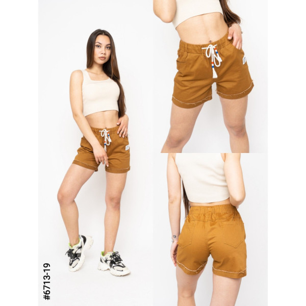 6713-19 Шорти жіночі на гумці стрейч-котон норма (6 од: 25-30)