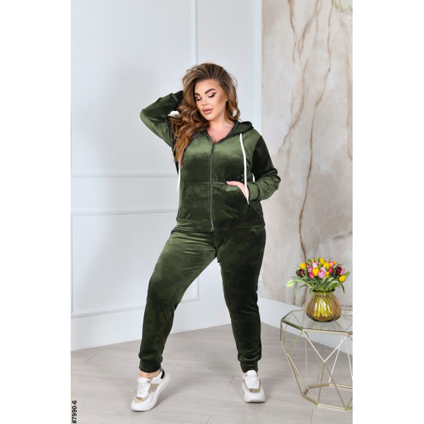 7990-6 Спортивний костюм жіночий на блискавці велюр супербатал (4 од: 54,56.58.60)
