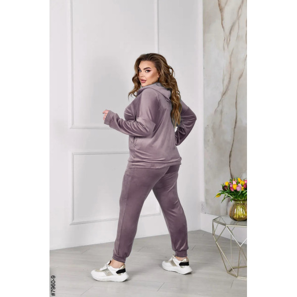 7960-9 Спортивний костюм жіночий на блискавці велюр супербатал (3 ед: 54-56,56-58,58-60)
