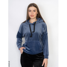 4325-29 Худі жіночий велюр напівбатал (розмір 52-54 | універсальний)