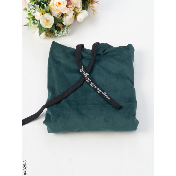 4325-3 Худі жіночий велюр напівбатал (розмір 52-54 | універсальний)