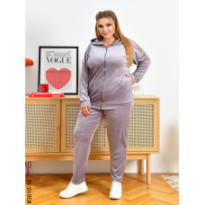 3610-10 Спортивний костюм жіночий на блискавці велюр батал (3 од: 54,56,58)
