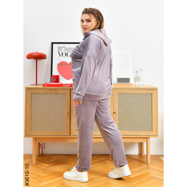 3610-10 Спортивний костюм жіночий на блискавці велюр батал (3 од: 54,56,58)