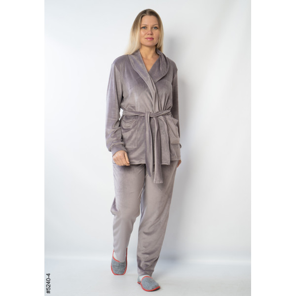 5240-4 Костюм домашній жіночий велюр (3 од: 42-44,46-48,50-52)