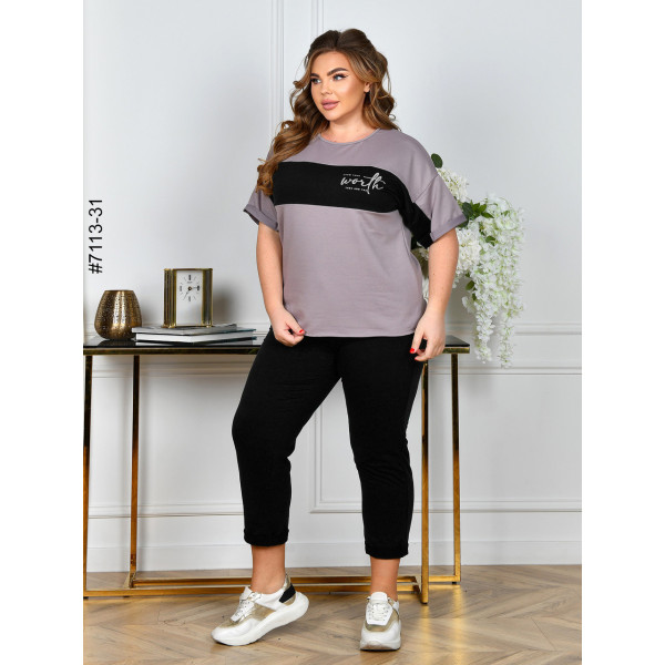 7113-31 Спортивний костюм жіночий двунитка батал (5 од: 52,54,56,58,60)