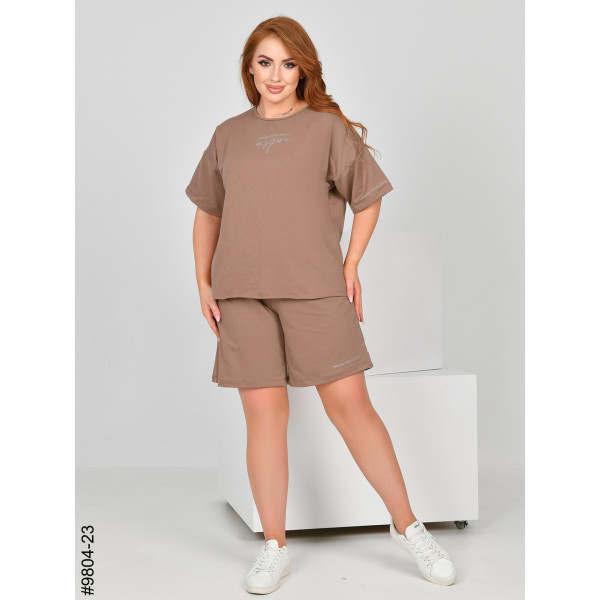 9804-23 Спортивний костюм жіночий двонитка напівбатал (4 од: 48,50,52,54)