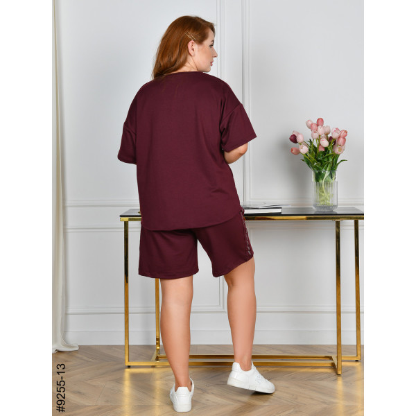 9255-13 Спортивний костюм жіночий двонитка напівбатал (4 од: 48,50,52,54)